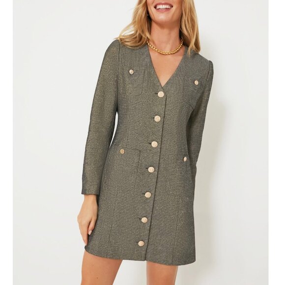 Last Chance! New Tnuck Keira Coventry Metallic Mini Blazer Dress Gray XS $168 - Picture 1 of 10